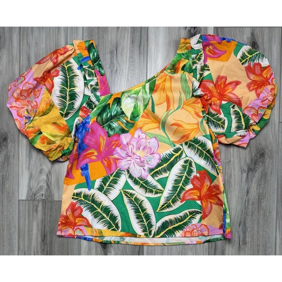 ALDEN ADAIR Layla Top In Santiago NWT Sz M Tropical Vacation Resort $212 - Picture 6 of 8